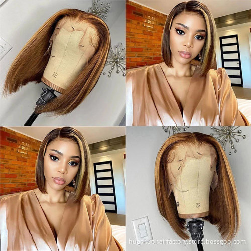 Wholesale Price Human Lace Wig High Quality Piano Color Lace Front Wig ,Ombre Color Lace Frontal Hair Wig